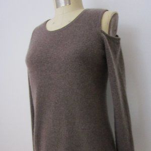 CASHMERE Cold Open Shoulders Pullover Knit Sweater Cuddly